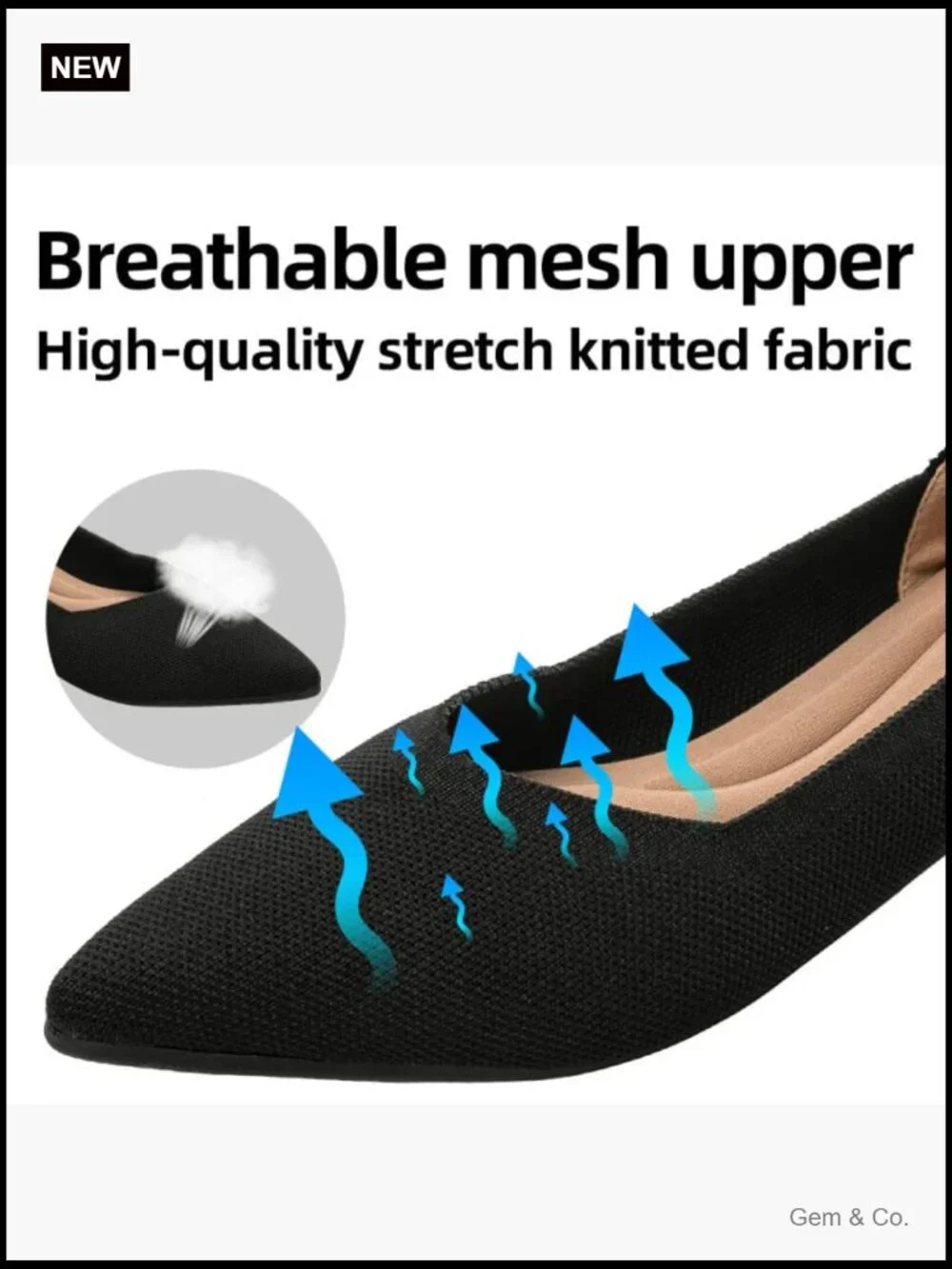 Women's Pointed Toe Ballet Flats Comfortable Work Office Shoes Casual Dress